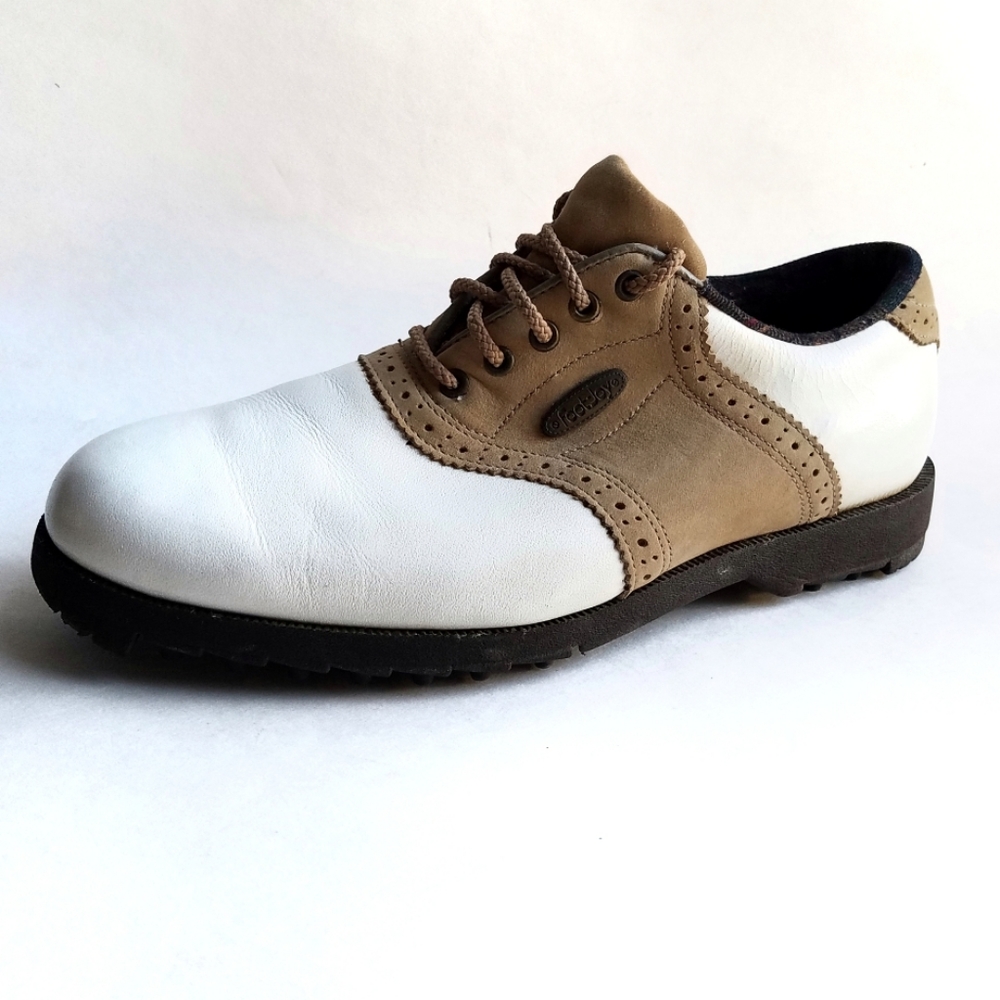 FootJoy Soft-Joys Sierra white tan golf shoes